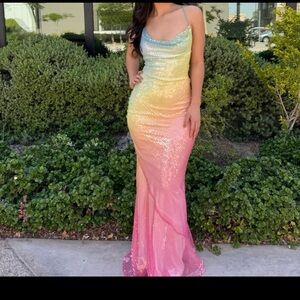 Elegant Multicolor Sequin Gown
